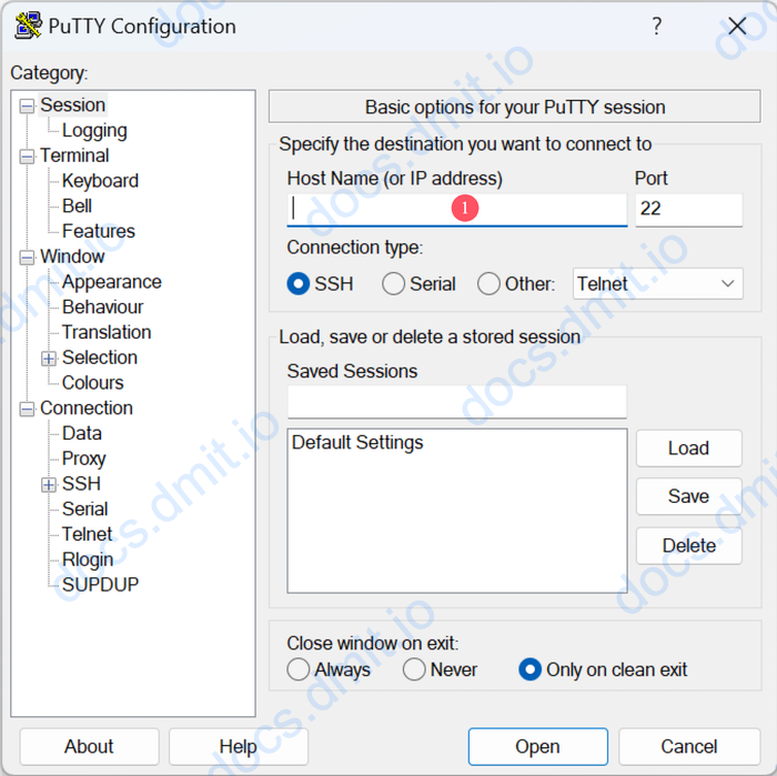 PuTTY Host